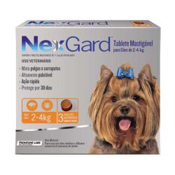 NexGard 2kg a 4kg - 3 comprimidos - Carrapatos e Antipulgas