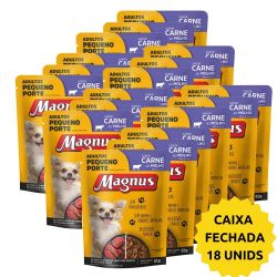 Ração Úmida Sachê Magnus Carne Cães Pequeno Porte - Caixa Fechada - 18 x 85G