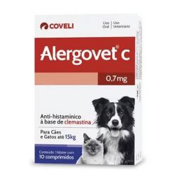 Anti-histamínico Alergovet Cães e Gatos  0,7MG - 10 COMPRIMIDOS