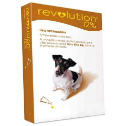 Antipulgas Revolution Zoetis Cães de 5,1 a 10kg - 12% - 0,5ml