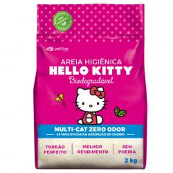 Areia Higiênica Hello Kitty Rosa 2KG - p/ Gatos