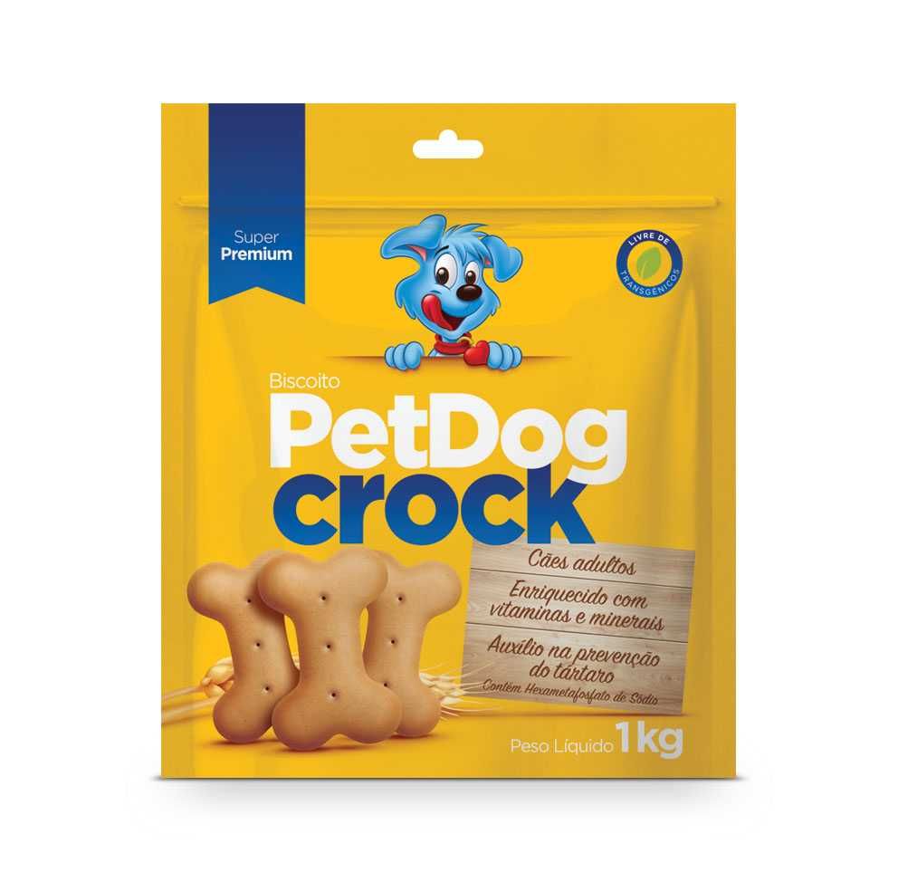 Biscoito Pet Dog Crock Tradicional para Cachorro - 1kg 