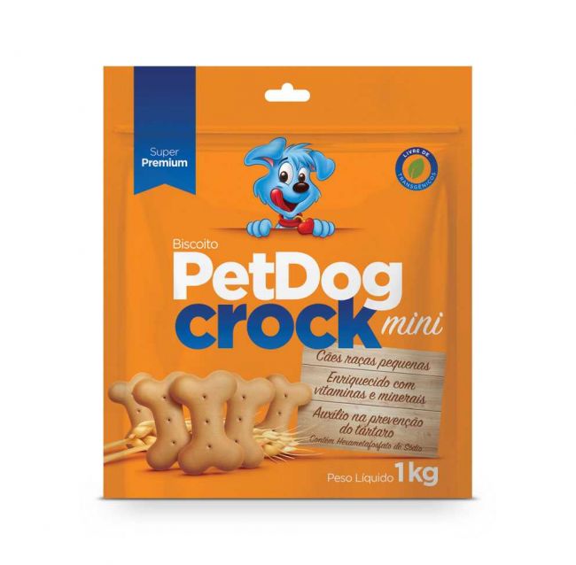 Biscoito Pet Dog Crock Mini para Cachorro - 1kg