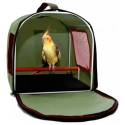 Bolsa Transporte De Calopsita e Pequenos Pássaros - Verde
