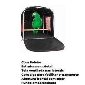 Bolsa Transporte Grande para Papagaio - Preto