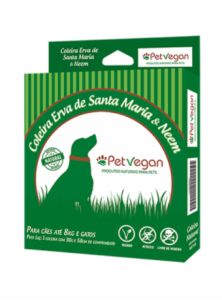 Coleira Antipulgas Erva de Sta Maria PetVegan - p/ Cães de 8 kg a 15 kg