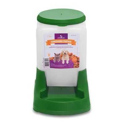 Comedouro Automático Prático Cães e Gatos Verde