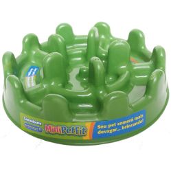 Comedouro Cães Lento Mini Pet Fit 20 cm - Verde