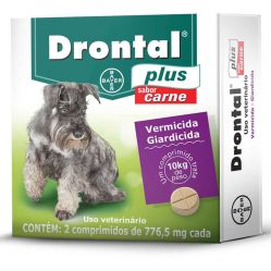 Drontal Plus Cães 10kg Sabor Carne - 2 Comprimidos