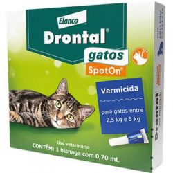 Gato - Vermifugo Spot On 2,5kg a 5kg Drontal Elanco 