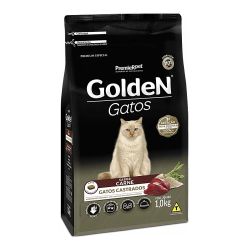 Ração Golden Gatos Adultos Castrados Sabor Carne 1 Kg