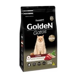 Ração Golden Gatos Adultos Castrados Sabor Carne 3 Kg