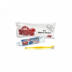 Kit Higiene Bucal Cat Dog - Creme Dental + Escova Longa Dupla