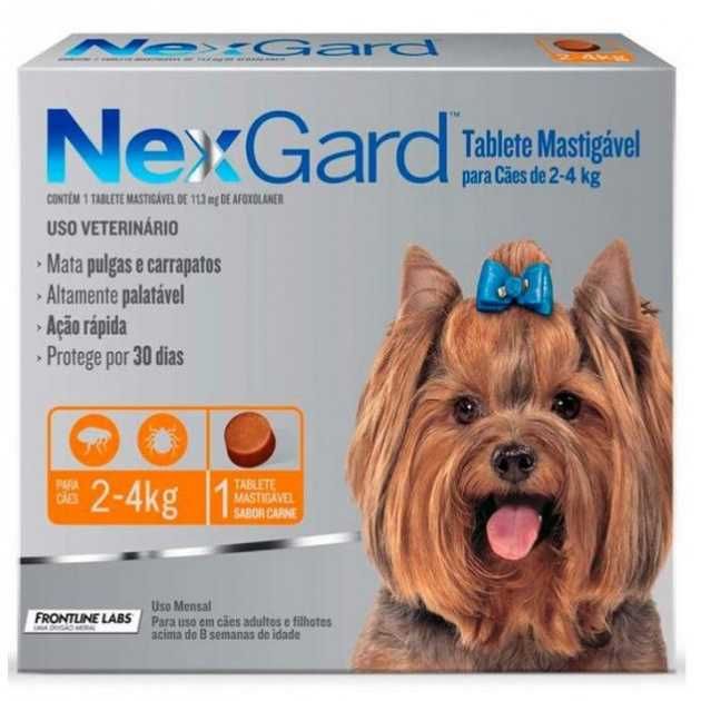 NexGard 2kg a 4kg - 1 comprimido - Carrapatos e Antipulgas