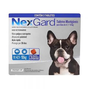 NexGard 4,1kg a 10kg - 3 comprimidos - Carrapatos e Antipulgas