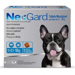 NexGard 4,1kg a 10kg - 1 comprimido - Carrapatos e Antipulgas