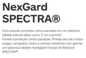 Nexgard Spectra G (Cães de 15,1 a 30 Kg), Elimina Pulga, Carrapato, Vermífugo, Ação Rápida, 30 Dias Duração - 1 Comp.