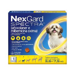 Nexgard Spectra P (Cães Pequenos de 3,6 a 7,5 Kg), Elimina Pulga, Carrapato, Vermífugo, Ação Rápida, 30 Dias Duração - 1 Comp.