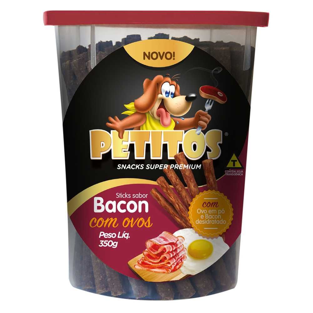 Petisco Cães Petitos Stick sabor Bacon c/ Ovos 350g