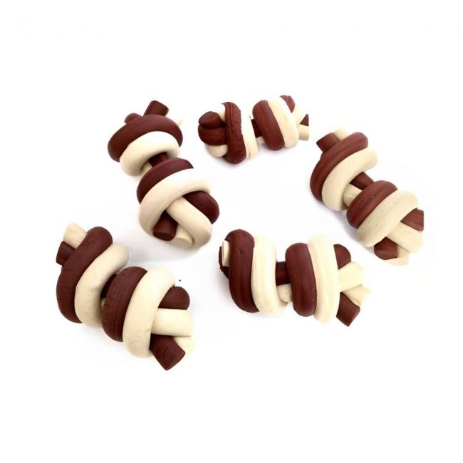 Petisco/Osso Nó Flex para Cães sabor Chocolate Mini 1Kg 