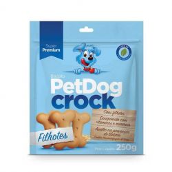 Biscoito Pet Dog Crock para Cães Filhotes - 250g