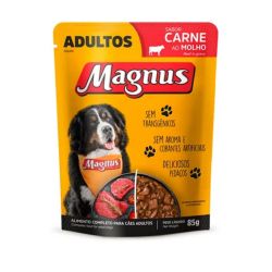 Ração Úmida Sachê Magnus Carne ao Molho Cães Adultos - 85g