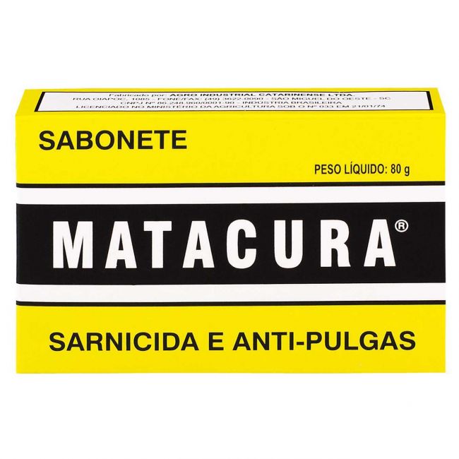 Sabonete Matacura, trata Sarna, Piolho, Pulga, Carrapato, 80g