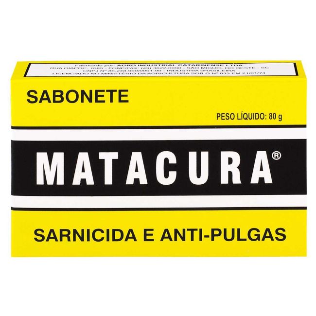 Sabonete Matacura, trata Sarna, Piolho, Pulga, Carrapato, 80g