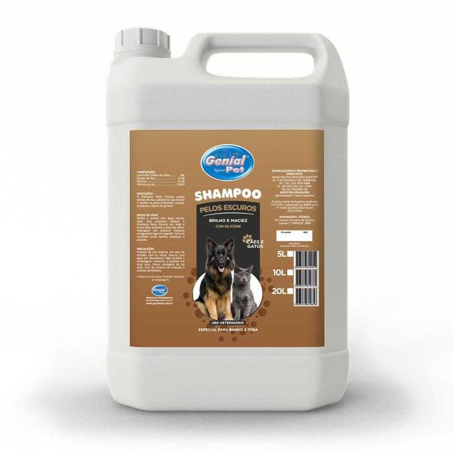 Shampoo para Pet Shop Pelos Escuros 5 Litros - Genial