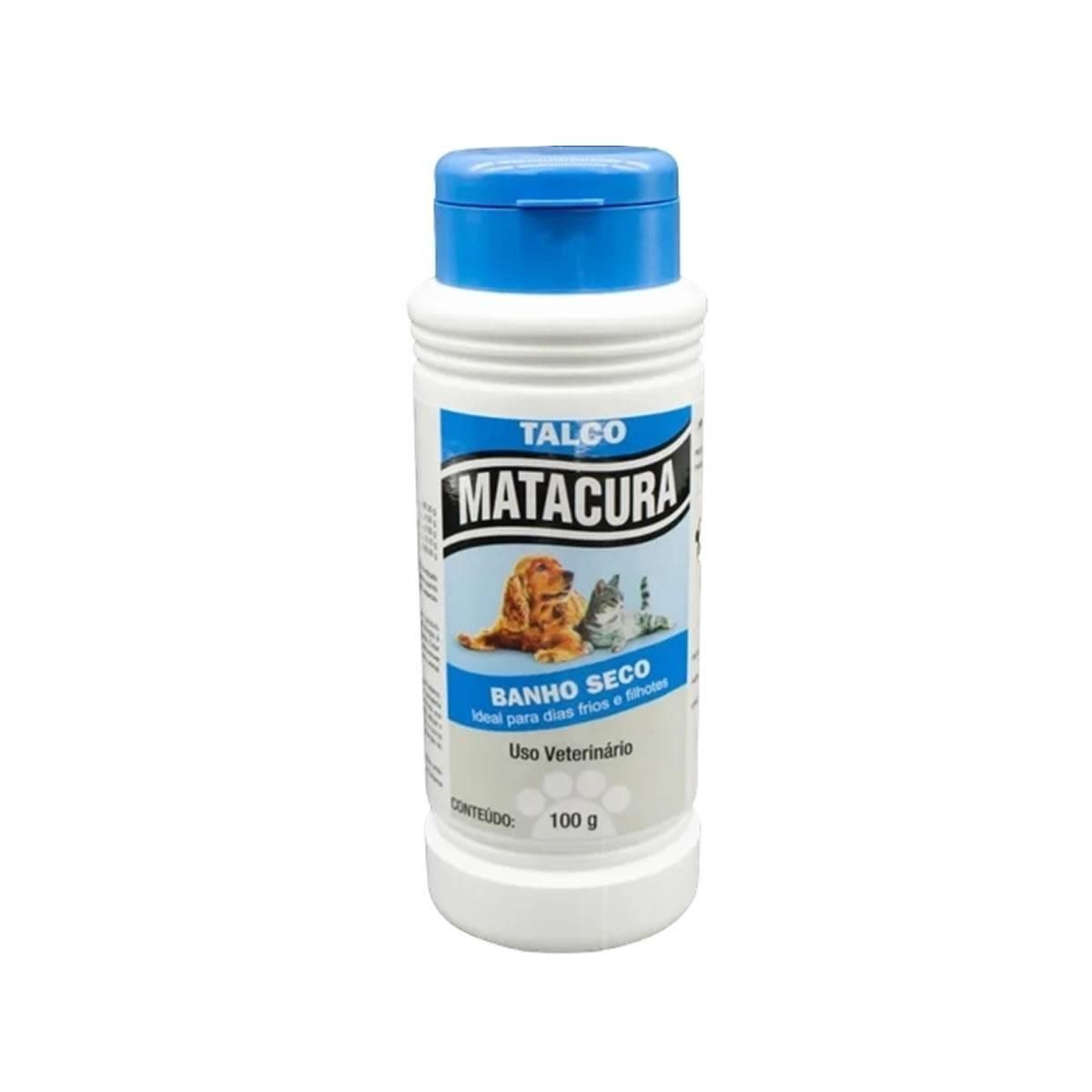 Talco Matacura Banho Seco 100g - Cães e Gatos