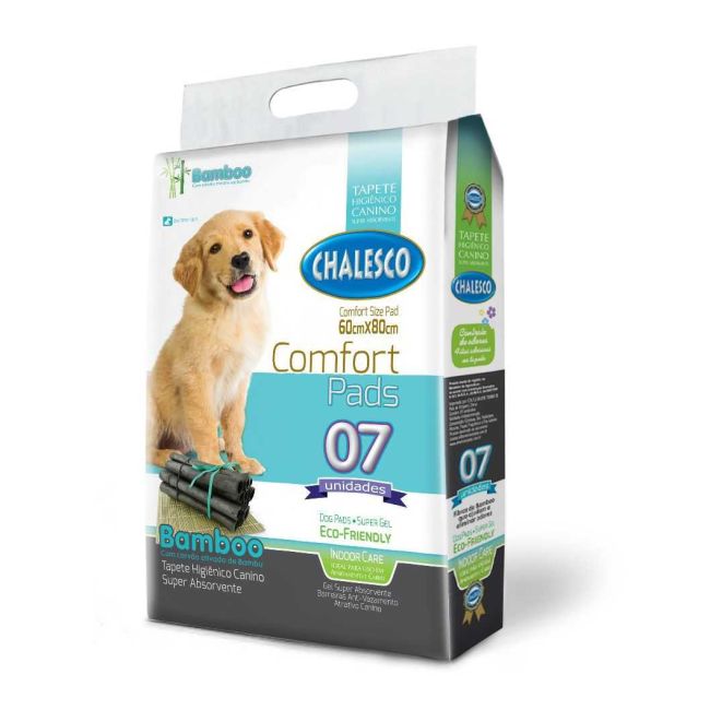 Tapete Higiênico Cachorro Carbono Confort Bamboo c/ 7 un