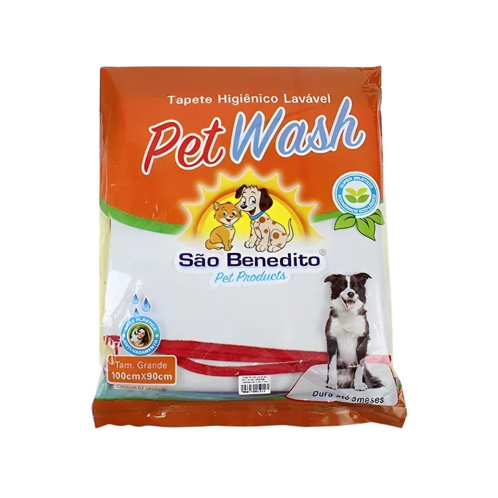 Tapete Higiênico Lavável Pet Wash G 100x90cm - Tapete Lavável para Cachorro