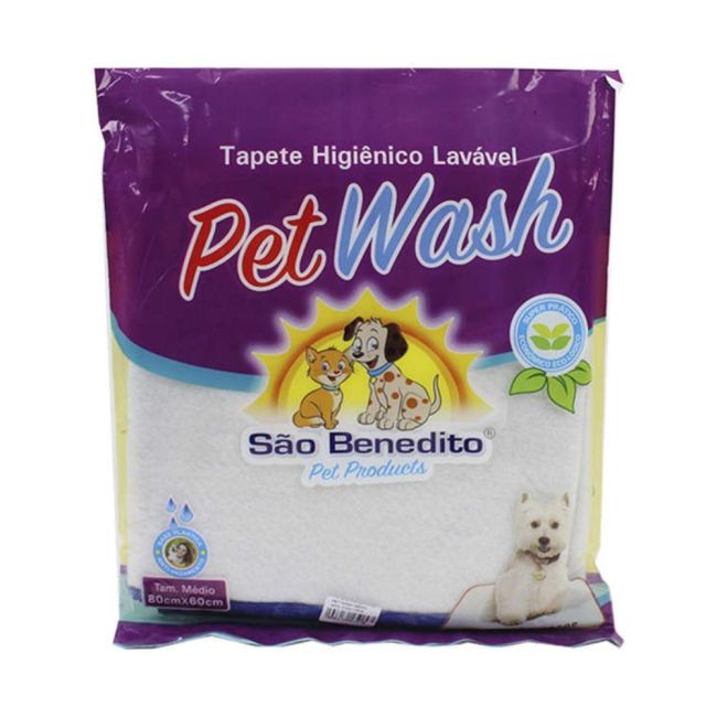 Tapete Higiênico Lavável Pet Wash M 80x60cm - Tapete Lavável para Cachorro