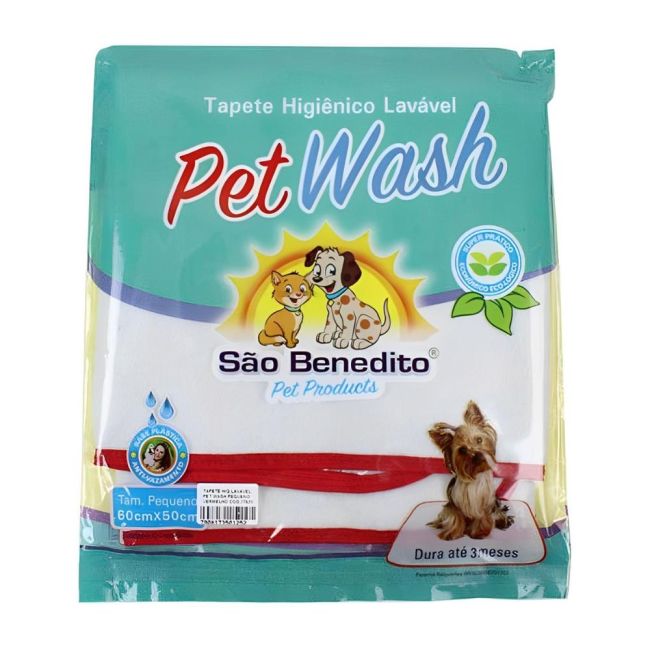 Tapete Higiênico Lavável Pet Wash P 60x50cm - Tapete Lavável para Cachorro