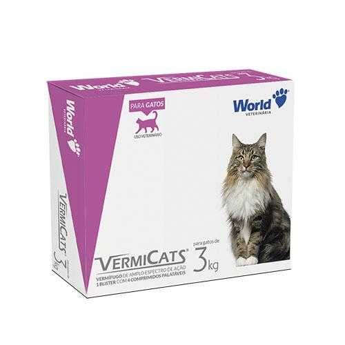 VermiCats 600mg - Vermífugo para Gatos até 3Kg