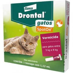 Vermicida Gato de 8 a 8kg 1,12ml Drontal Cats Elanco