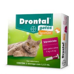 Vermífugo para Gatos Drontal SpotOn 1,12ml 5 a 8kg Bayer 